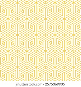 Modern Polygon Seamless Pattern Design. Gold Color Polygon Pattern Background. Seamless Geometric Pattern for for Textile Design, Stationery, Wrapping Papers, and Wallpapers.