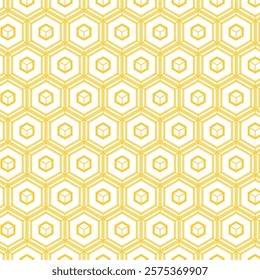 Modern Polygon Seamless Pattern Design. Gold Color Polygon Pattern Background. Seamless Geometric Pattern for for Textile Design, Stationery, Wrapping Papers, and Wallpapers.