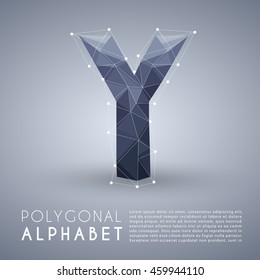 Modern Polygonal Alphabet : Vector Illustration