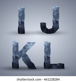 Modern Polygonal Alphabet : Vector Illustration