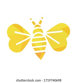 modern polygonal bee and honeycomb vector logo and icon