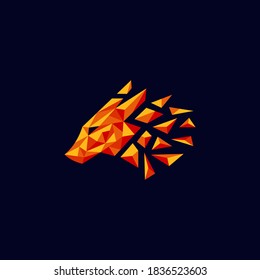 Modern polygonal fox logo design