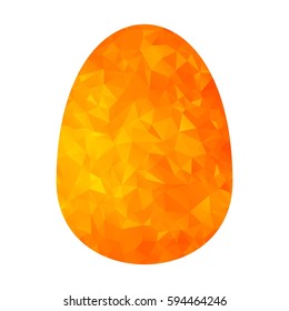 Modern polygonal golden low poly easter egg. 