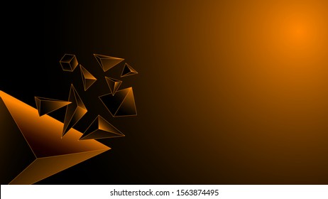 Modern polygonal gradient orange background illustration. Use for modern design, cover, template, decorated, brochure, flyer