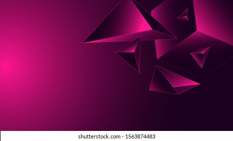 Ilustración moderna de fondo rosa degradado polígonal. Uso para diseño moderno, portada, plantilla, decorado, folleto, volante