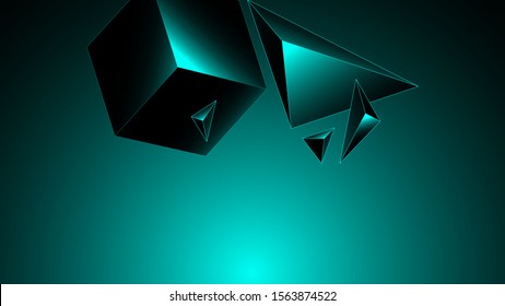 Modern polygonal gradient turquoise background illustration. Use for modern design, cover, template, decorated, brochure, flyer