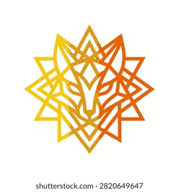 Modern polygonal line art of a wolf for corporate identity.