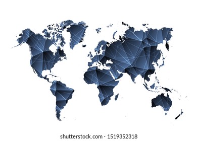 Modern polygonal map design. Low poly art 