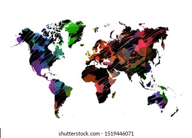 Modern polygonal map design. Low poly art 