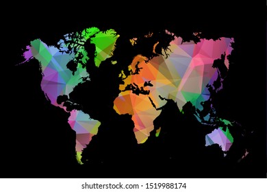 Modern polygonal map design. Low poly art 