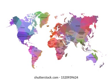 Modern polygonal map design. Low poly art 
