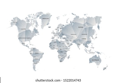 Modern polygonal map design. Low poly art 