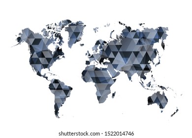 Modern polygonal map design. Low poly art 
