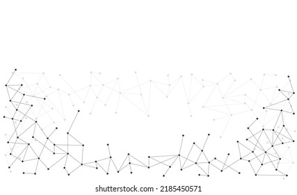 Modern polygonal network connected dots and lines background template. Blockchain linked global graphic vector.