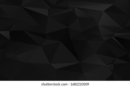Modern Polygonal shapes background, low poly triangles mosaic, black crystals backdrop, vector design wallpaper. High technology concept. 