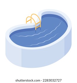 Modern pool icon in a 3d style 