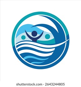 Modern Pool Service Logo Symbol Illustration