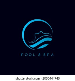 Modern pool and spa logo vector for your company or business