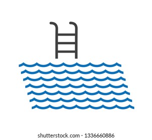 Modern pool water vector icon 
