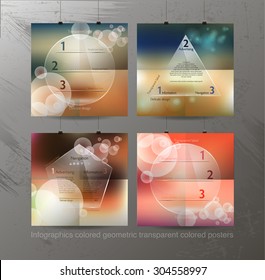Modern pop art abstract composition of posters with clear infogr