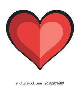 A modern pop art heart design in bright red, showcasing minimalist shapes and clean lines, ideal for contemporary designs.