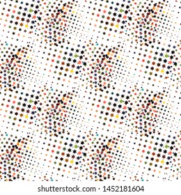 Modern pop art pattern with halftone star texture background on light background for web background design. Abstract geometric frame. Pop-art texture. Abstract pattern.