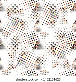 Modern pop art pattern with halftone star texture background on light background for web background design. Abstract geometric frame. Pop-art texture. Abstract pattern.