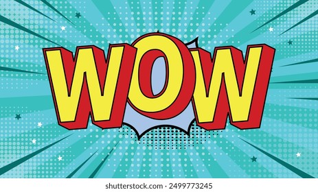 Modern pop art in the style of an abstract comic. The bright background resembles a retro style, combining sun rays and explosive elements. Bright colors emphasize its advertising character.