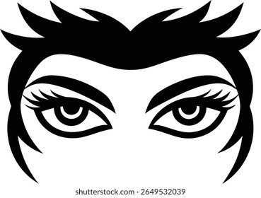 modern pop art style vector art eyes black silhouette