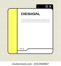 Modern pop up window illustration. Design overlay element.