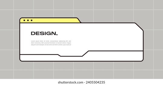 Modern pop up window illustration. Lower third design overlay element.