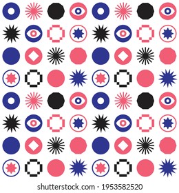 Modern pop-art decorative pattern for the background, tile, textiles, socks. Vector. Seamless.
