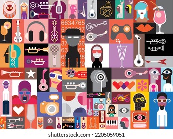 Modern Popart Vector Clip Art Collection Stock Vector (Royalty Free ...