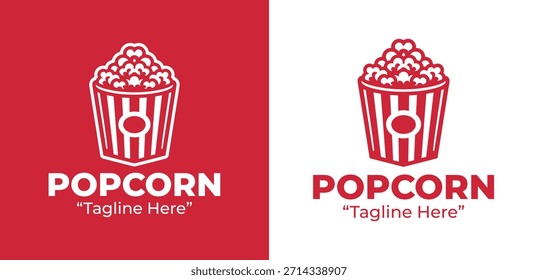 A modern popcorn logo suitable for snack packaging and contemporary food branding.