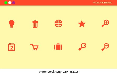 modern popular multimedia icon set for vector digital logo website mobile app