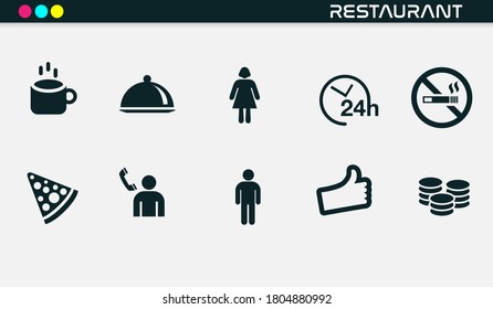 modern popular restaurant icon set for vector digital logo website mobile app