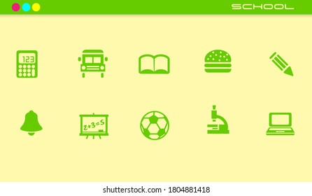 modern popular school icon set for vector digital logo website mobile app