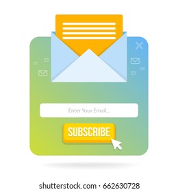 Modern Pop-up Subscribe Form For Your Website And Blog. Vector Illustration Template.