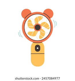 Modern portable fan. Table fan, hand fan. Mini electric fan. Vector illustration in flat style