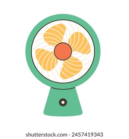 Modern portable fan. Table fan, hand fan. Mini electric fan. Vector illustration in flat style