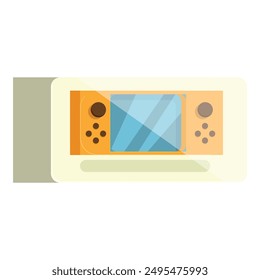 Modern portable gaming console is lying on a table, a perfect design for gaming and entertainment projects