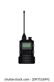 Modern portable handheld radio device. Vector illustration in flat style