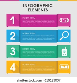 Modern portable infographic template. infographic design with portable icons includes mirror. can be used for presentation, diagram, annual report, web design. 