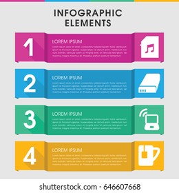 Modern portable infographic template. infographic design with portable icons includes tea cup. can be used for presentation, diagram, annual report, web design.