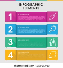 Modern portable infographic template. infographic design with portable icons includes mirror, battery. can be used for presentation, diagram, annual report, web design.