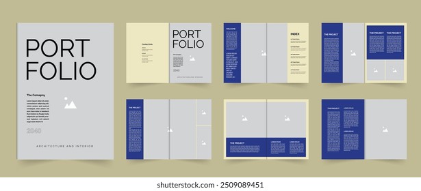 Modernes Portfolio Layout Template Design Projektportfolio Architektur Portfolio Design