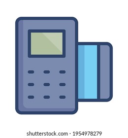 Modern pos terminal icon illustration