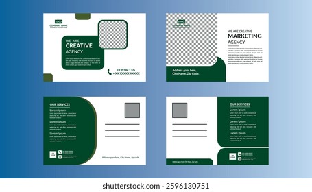 Modern Post Card Design in Bundle. Minimal Template Display for Promotional Campaign.