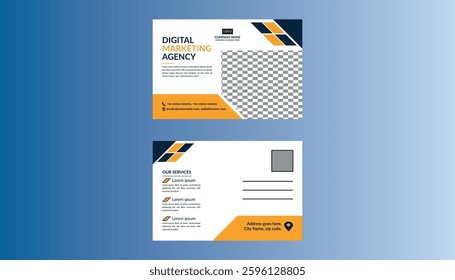Modern Post Card Design. Elegant Template Display for Promotional Campaign.