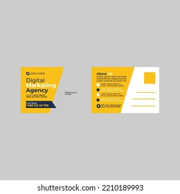 Modern Post Card Design Template 2. Its Make In Adobe Illustrator.
 This Is Use Free Font. This Item Is Very Easy To Use. 